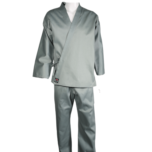 ProForce sporting goods ProForce Classic Karate Uniform Elastic Drawstring 5 oz 60-40 Blend -Gray