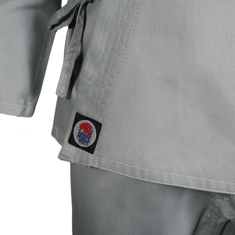 ProForce sporting goods ProForce Classic Karate Uniform Elastic Drawstring 5 oz 60-40 Blend -Gray