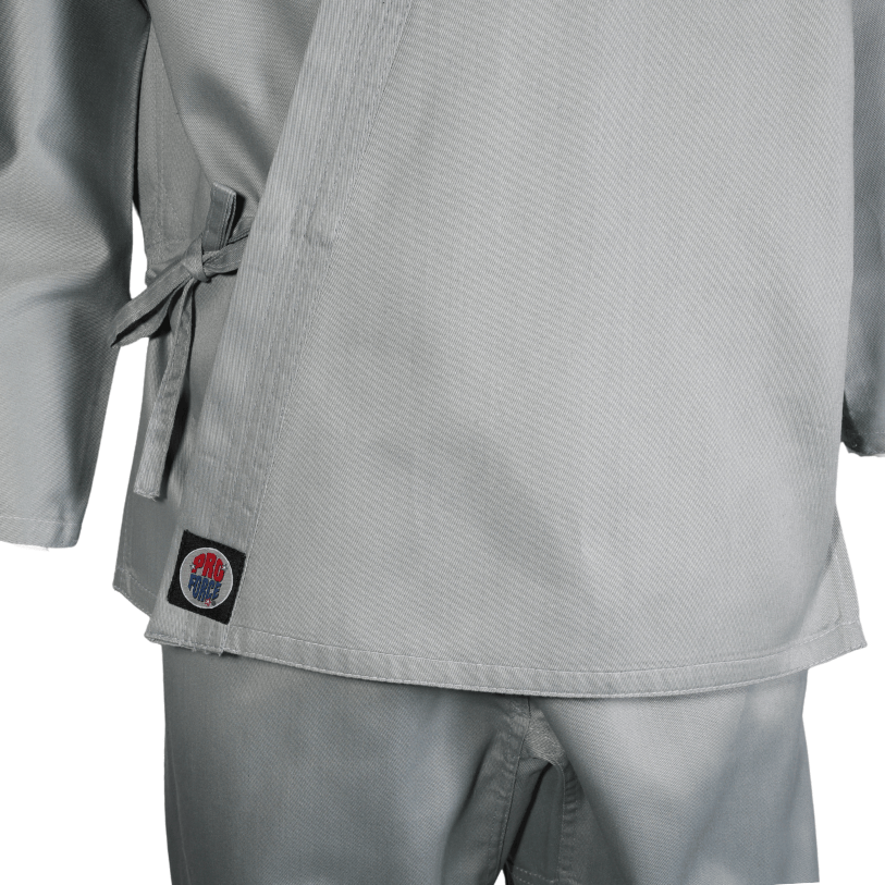 ProForce sporting goods ProForce Classic Karate Uniform Elastic Drawstring 5 oz 60-40 Blend -Gray