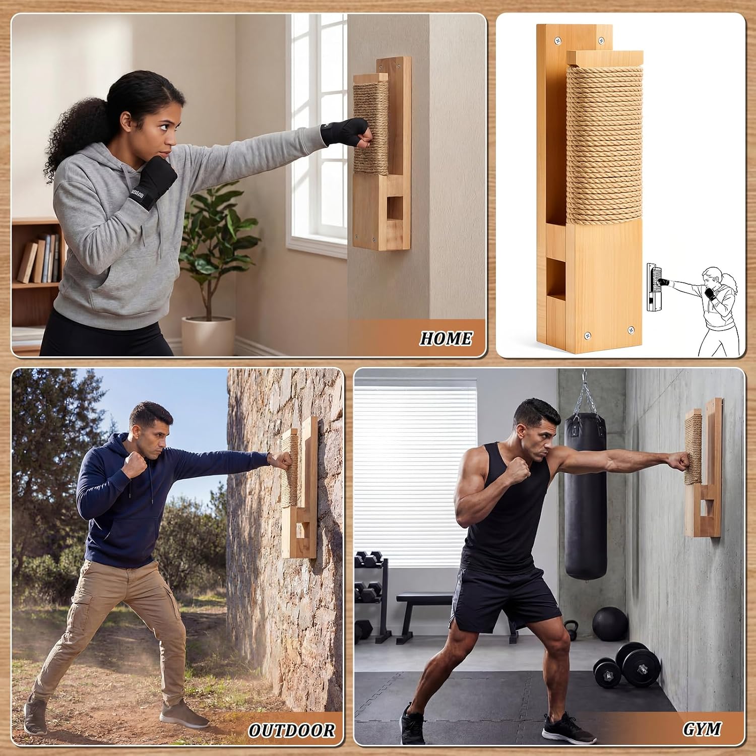 ProForce Sporting Goods Wall Mount Makiwara Board Traditional Makiwara Punching Board Strike Pad