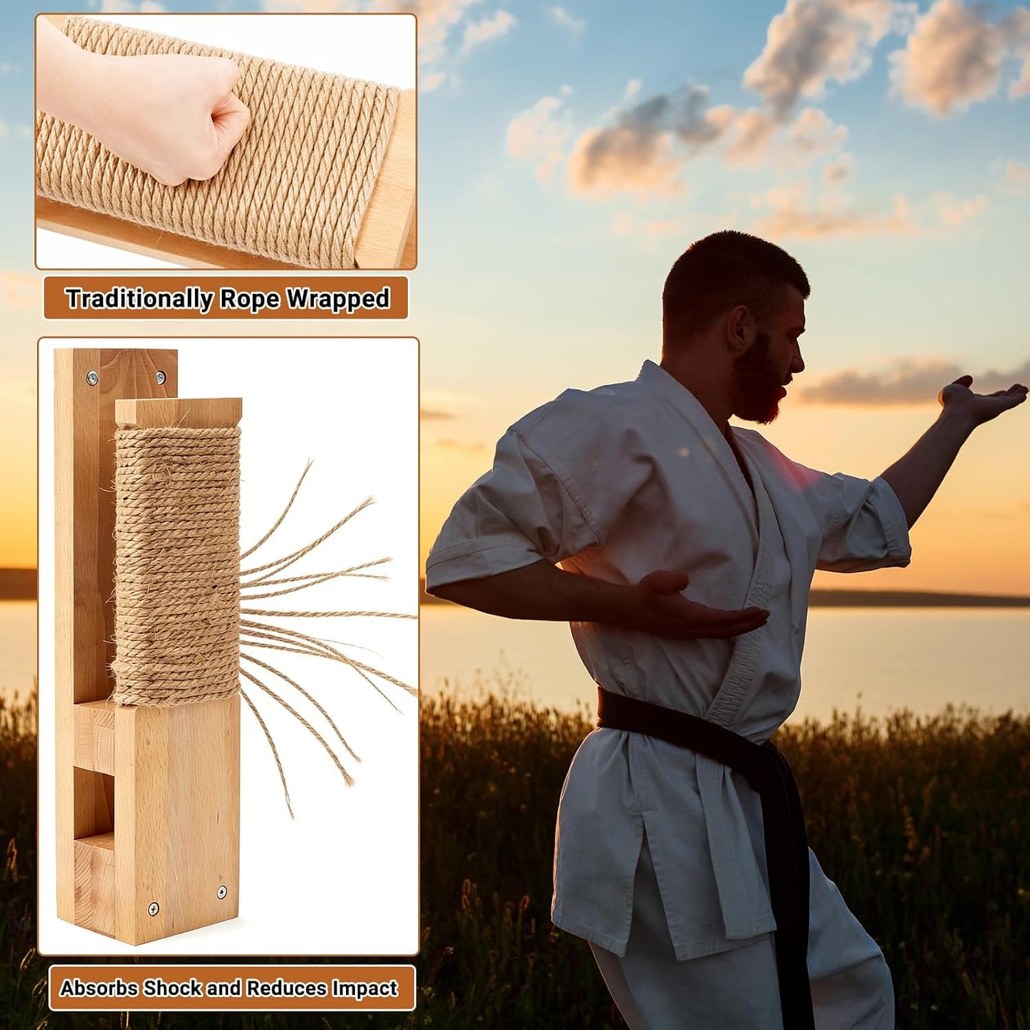 ProForce Sporting Goods Wall Mount Makiwara Board Traditional Makiwara Punching Board Strike Pad