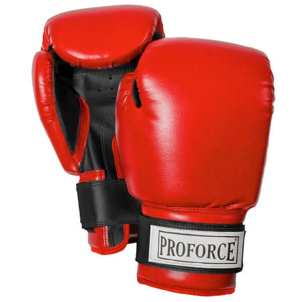 ProForce sporting goods 8 oz ProForce Leatherette Boxing Glove - Red kickboxing