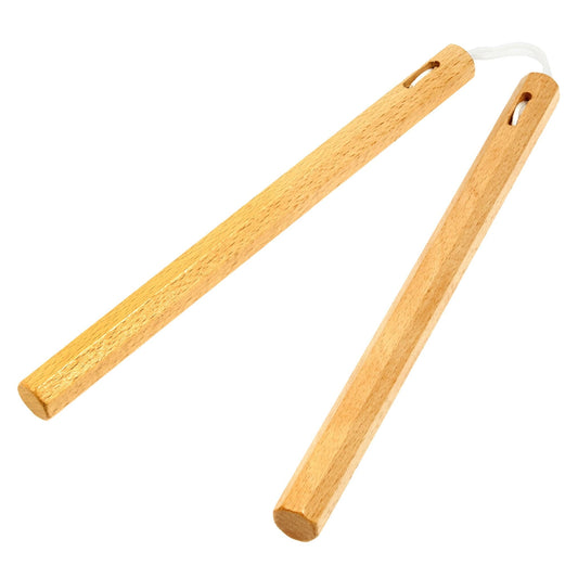 ProForce sporting goods 9 inch Octagon Demo Sticks with rope- natural -karate