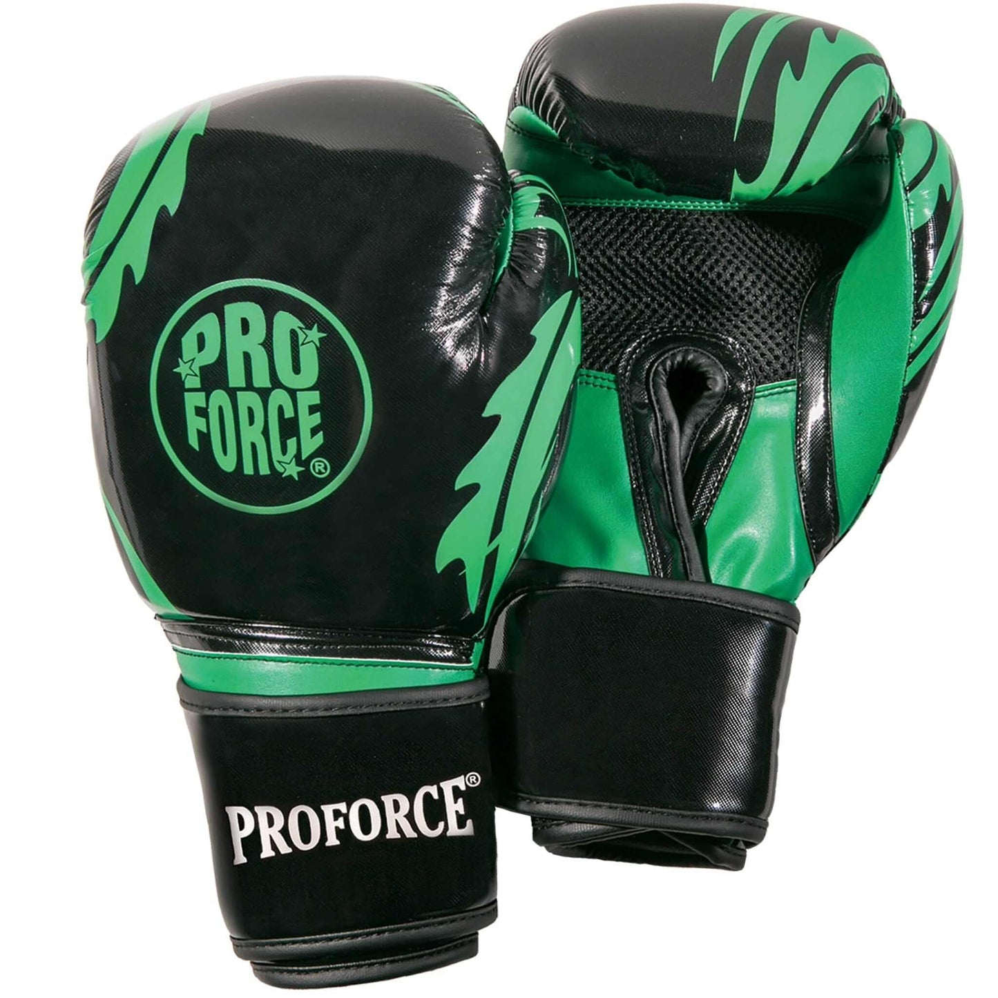 ProForce sporting goods black/green ProForce Combat Boxing Training Glove - 12 oz cardio kickboxing