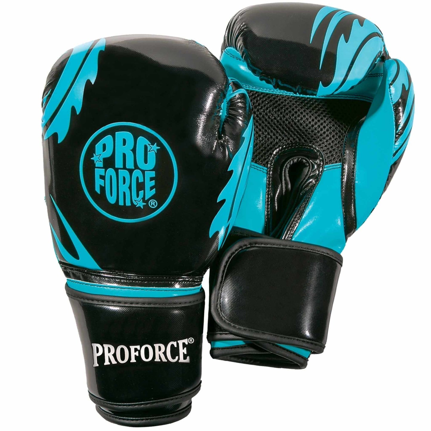 ProForce sporting goods black/turquoise ProForce Combat Boxing Training Glove - 12 oz cardio kickboxing