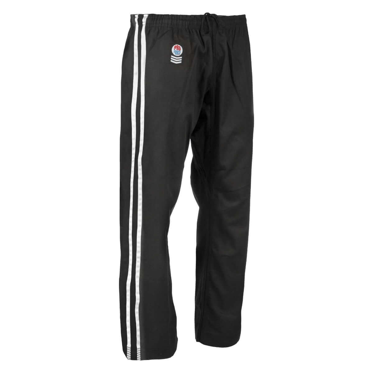 ProForce sporting goods black/white / 000 ProForce Gladiator Demo Karate Pants II with stripes