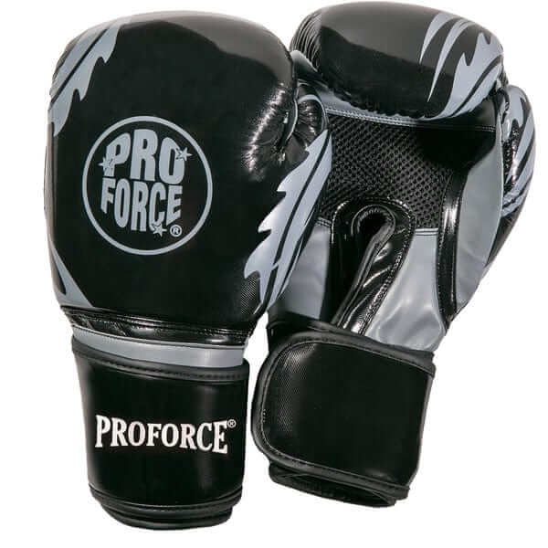 ProForce sporting goods blakc/silver ProForce Combat Boxing Training Glove - 12 oz cardio kickboxing