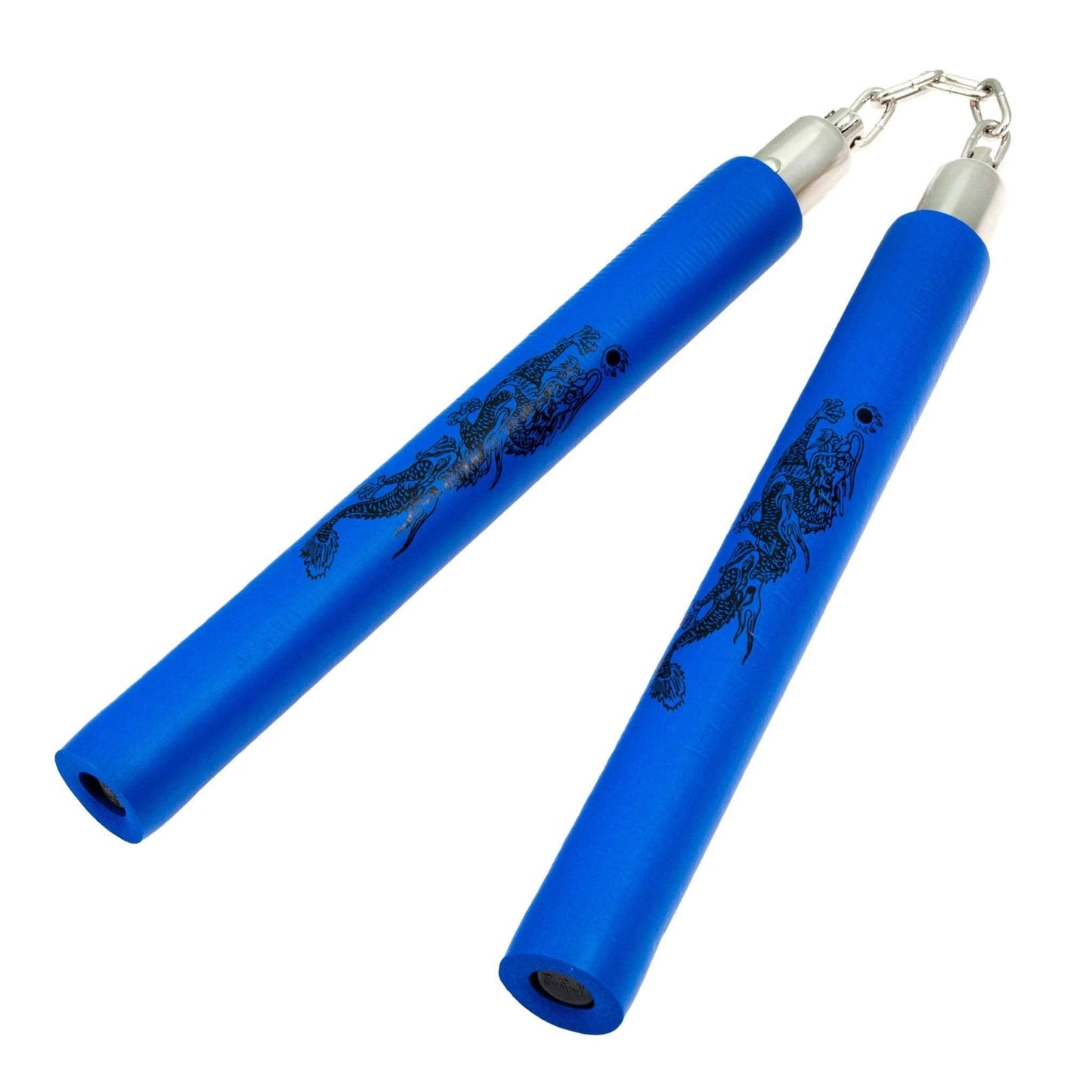 ProForce sporting goods blue / 8 inch Foam Cushion Grip Practice Nunchaks  Chain and Dragon Design