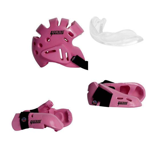 ProForce sporting goods ch xs/12-13 / Small ProForce Lighting 5 Piece Sparring Gear Combo Set Pink
