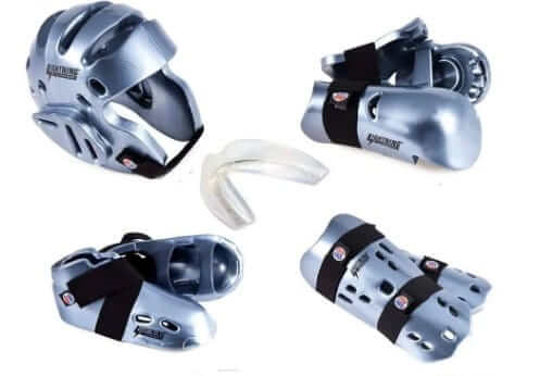 ProForce Sporting Goods Silver / ch xs/12-13 / small 19.5-20.5 inch ProForce Lighting 7 Piece Sparring Gear Combo Set