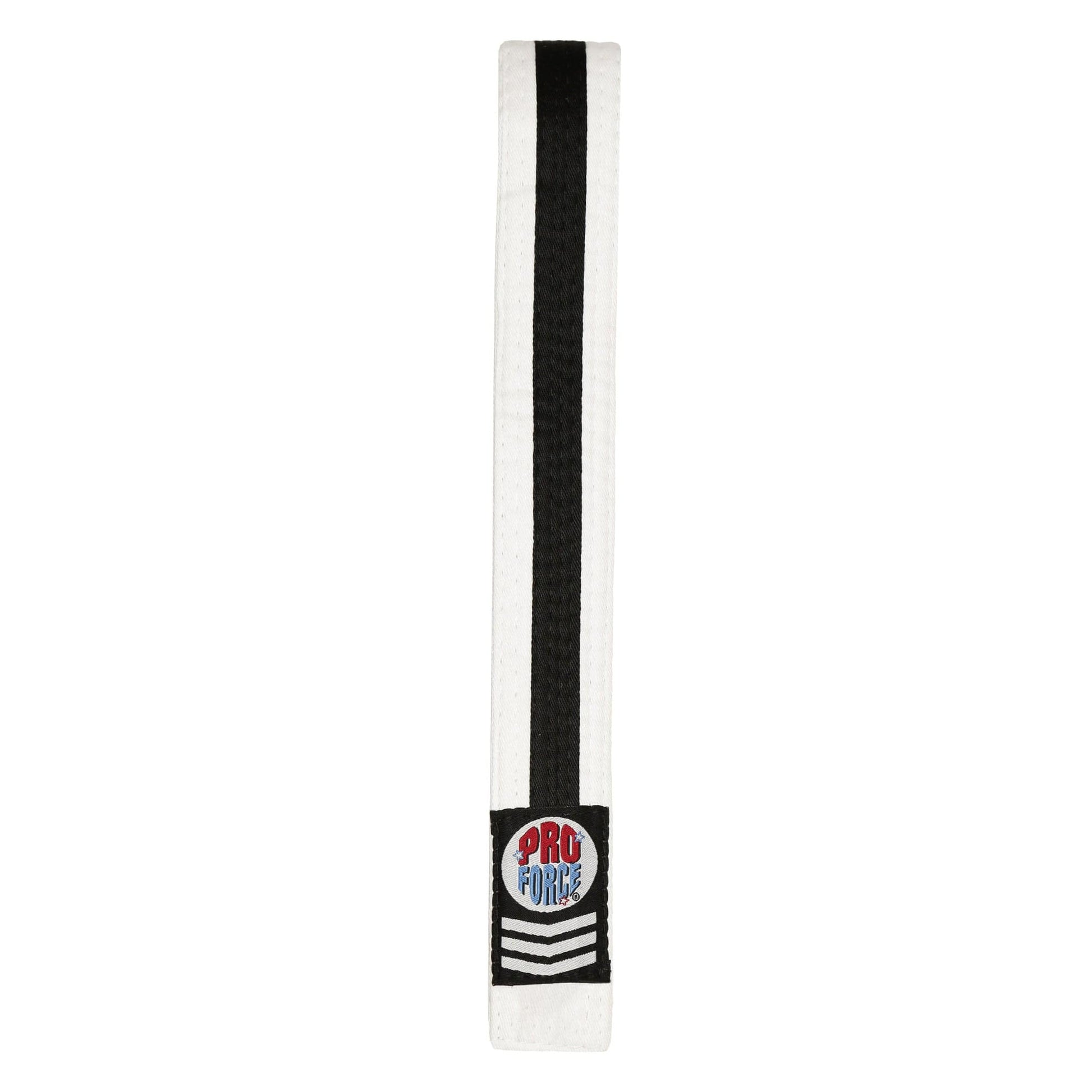 ProForce sporting goods white / 1 ProForce II 1.5 inch Double Wrap Black Stripe Karate Belt